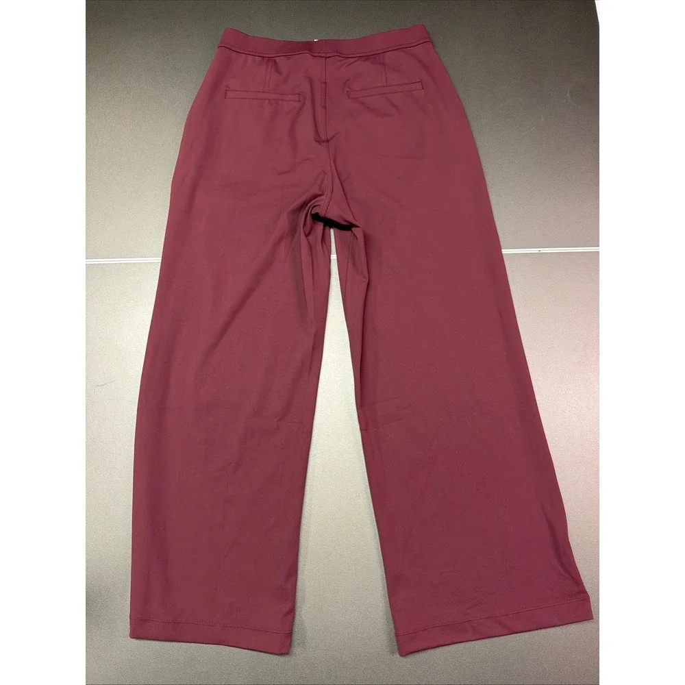 Halara Burgundy Wide Leg Pull On Pants Women's M Regular Stretch Casual - Picture 6 of 10